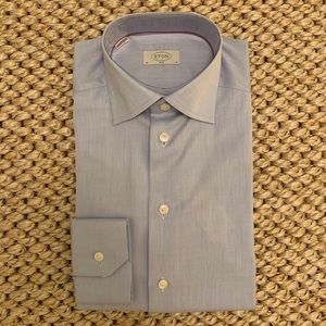 Eton Blue Dress Shirt. Size 15, 38. Slim.